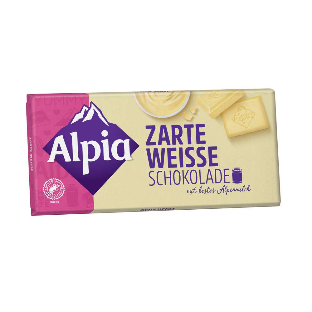 Alpia Tafelschokolade Zarte Weisse Schokolade 100g MHD:27.3.25