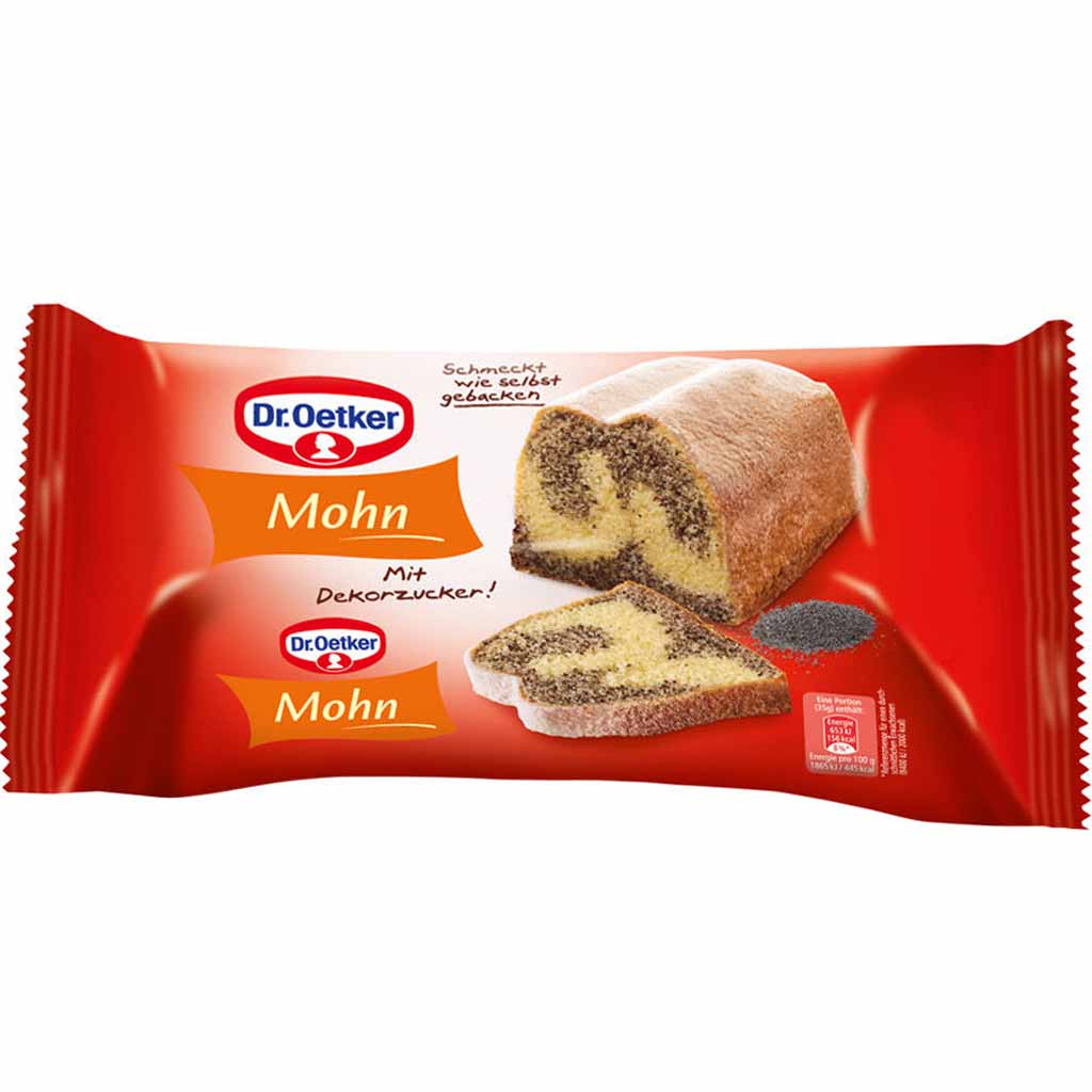 Dr.Oetker Folienkuchen Mohn mit Dekorzucker 350g MHD:27.12.22