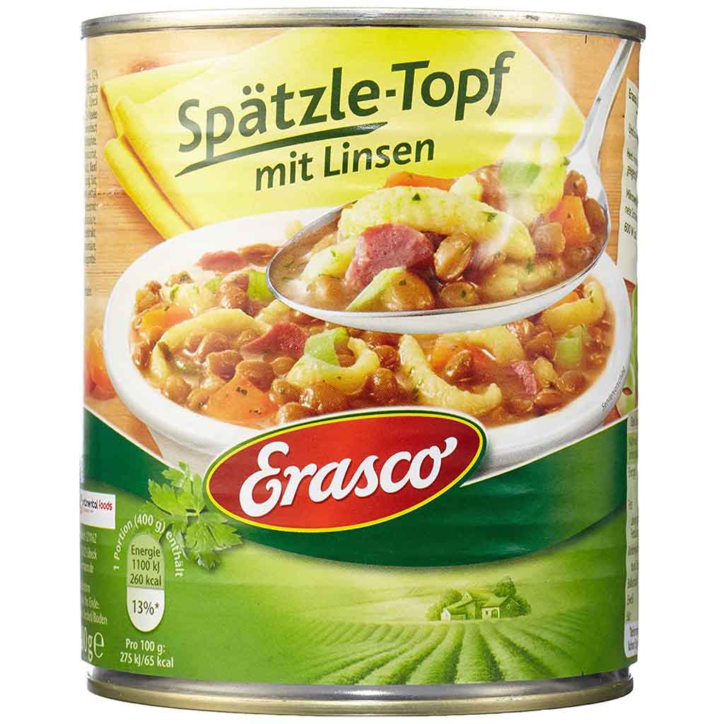Erasco Eintopf Spätzle-Topf mit Linsen 800g MHD:31.12.27