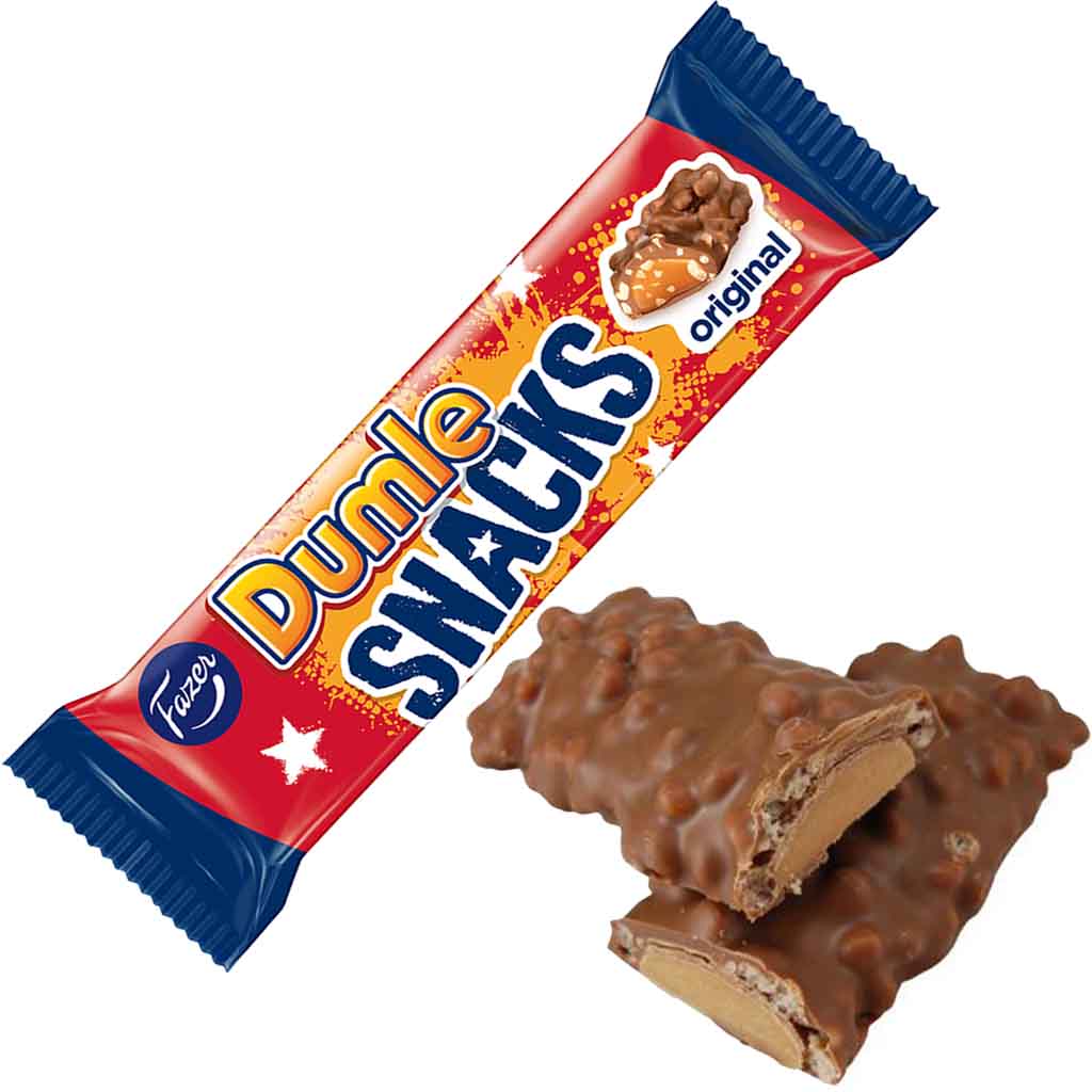 25x Fazer Dumle Snacks Crispy Schokoriegel á 40g=1kg MHD:7.2.25