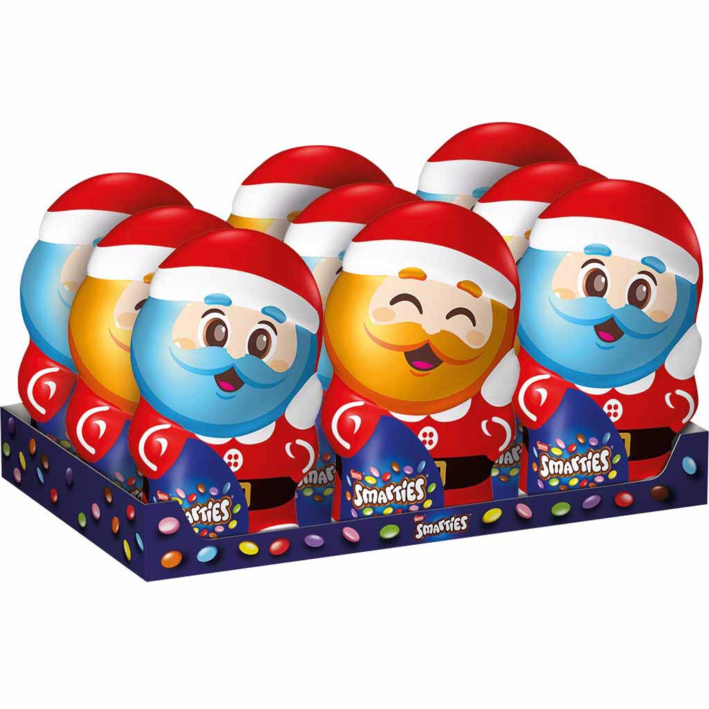 9x Smarties Weihnachtsmann mit Schokolinsen á 175g=1575g MHD:30.5.24