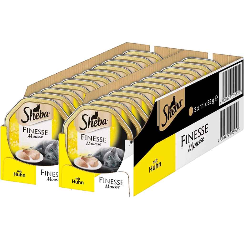 22x Sheba Finesse in Mousse mit Huhn á 85g=1870g MHD:5.11.24