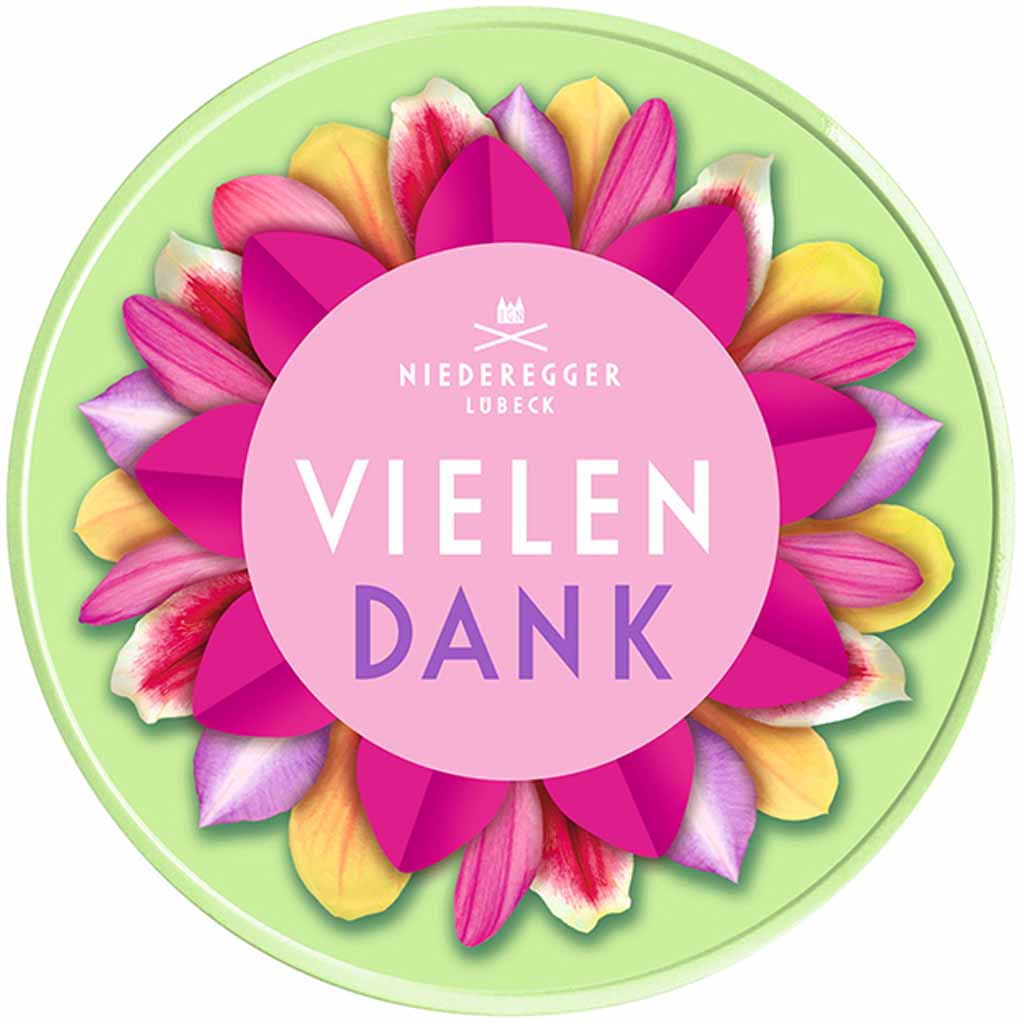 Niederegger Marzipan Mini-Torte in Metalldose " Vielen Dank " 75g MHD:3.1.24