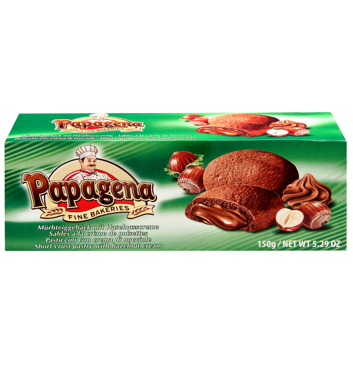 Papagena Biscuits mit Haselnusscremefüllung 150g MHD:2.4.25