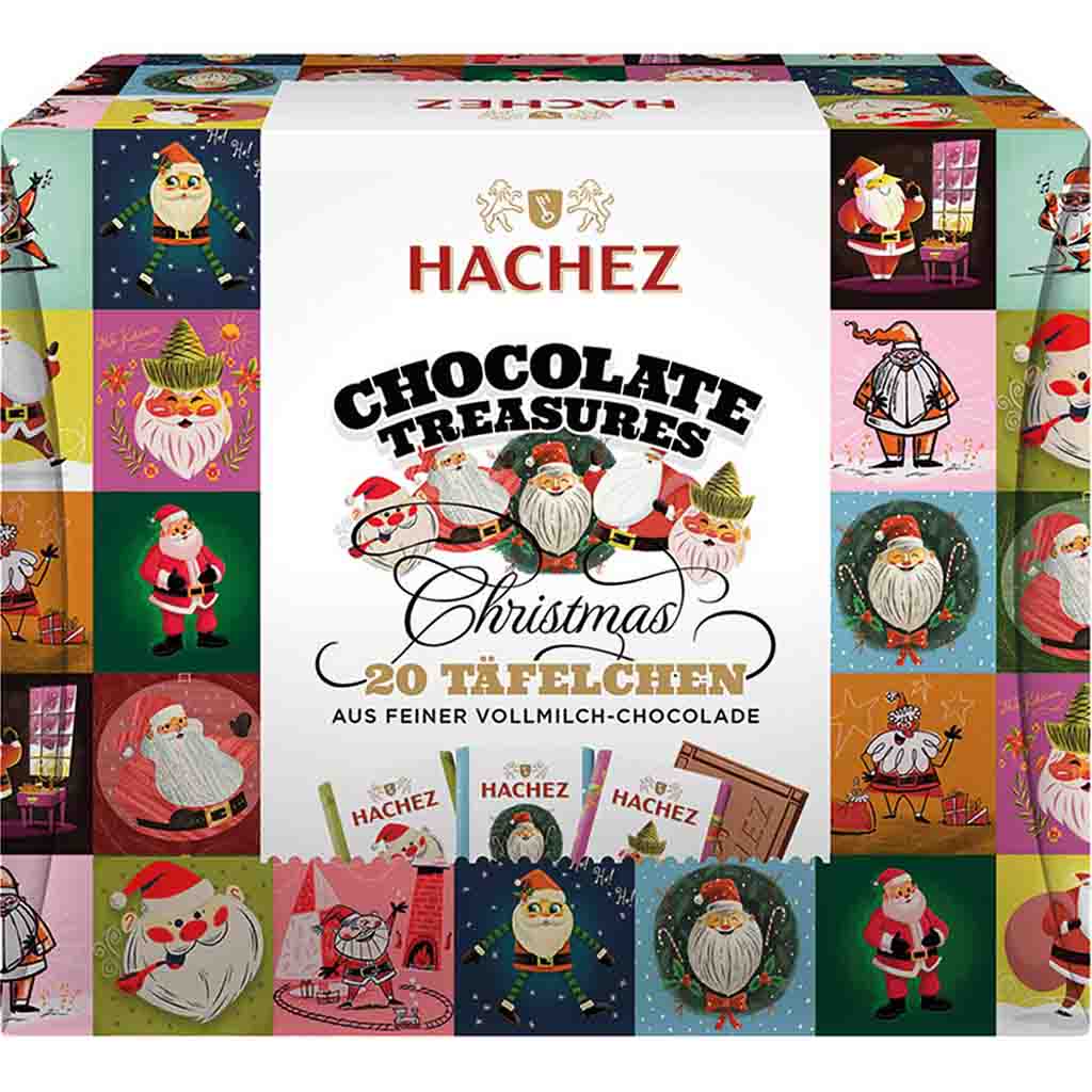 Hachez Weihnachts-Truhe Vollmilch Täfelchen 150g MHD:15.6.24