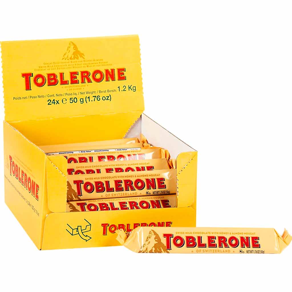 24x TOBLERONE ORIGINAL Milch á 50g=1,2kg MHD:30.7.22