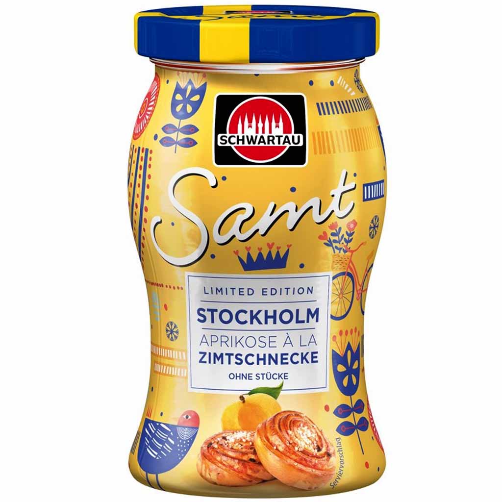 4x Schwartau Fruchtaufstrich Samt Aprikose à la Zimtschnecke á 270g=1080g MHD:11.7.20
