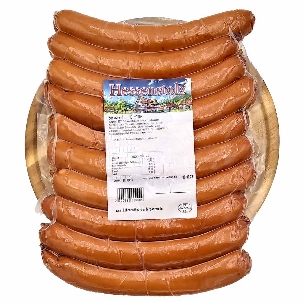 Hessenstolz Bockwurst 10 x 100g = 1kg front