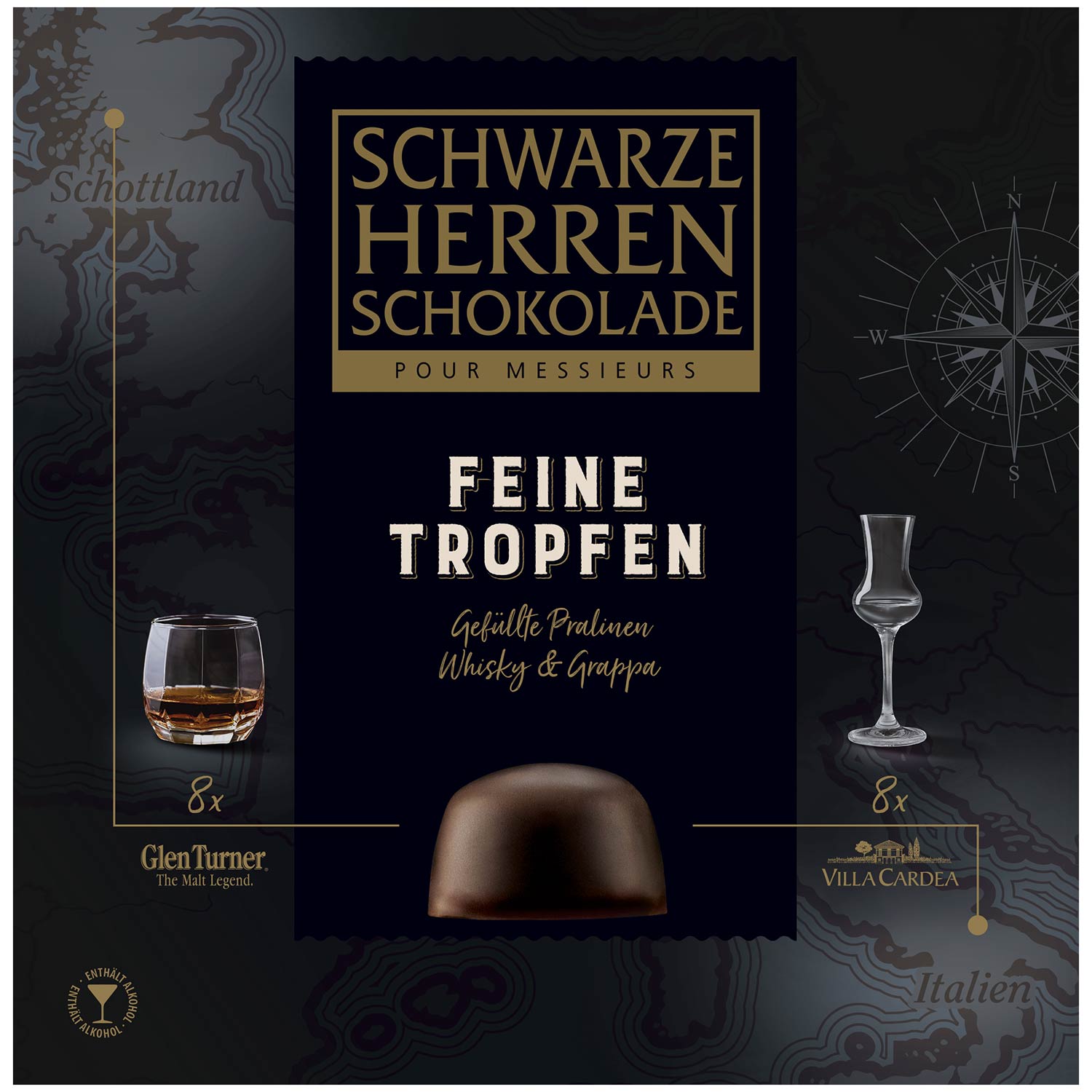 Schwarze Herren Schokolade Feine Tropfen 170g MHD:19.1.25