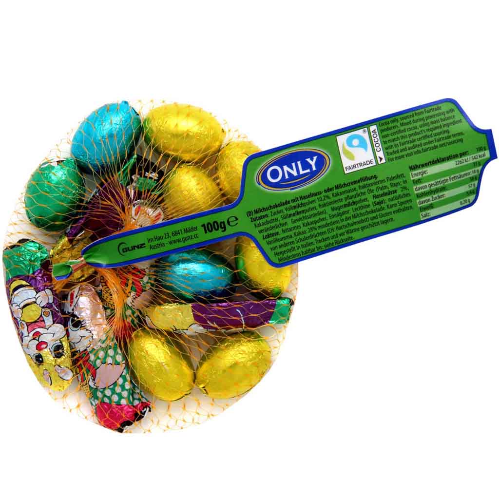 Only Milchschokolade Hasen & Eier mit Haselnuss- & Milchcremefüllung 100g MHD:31.7.25