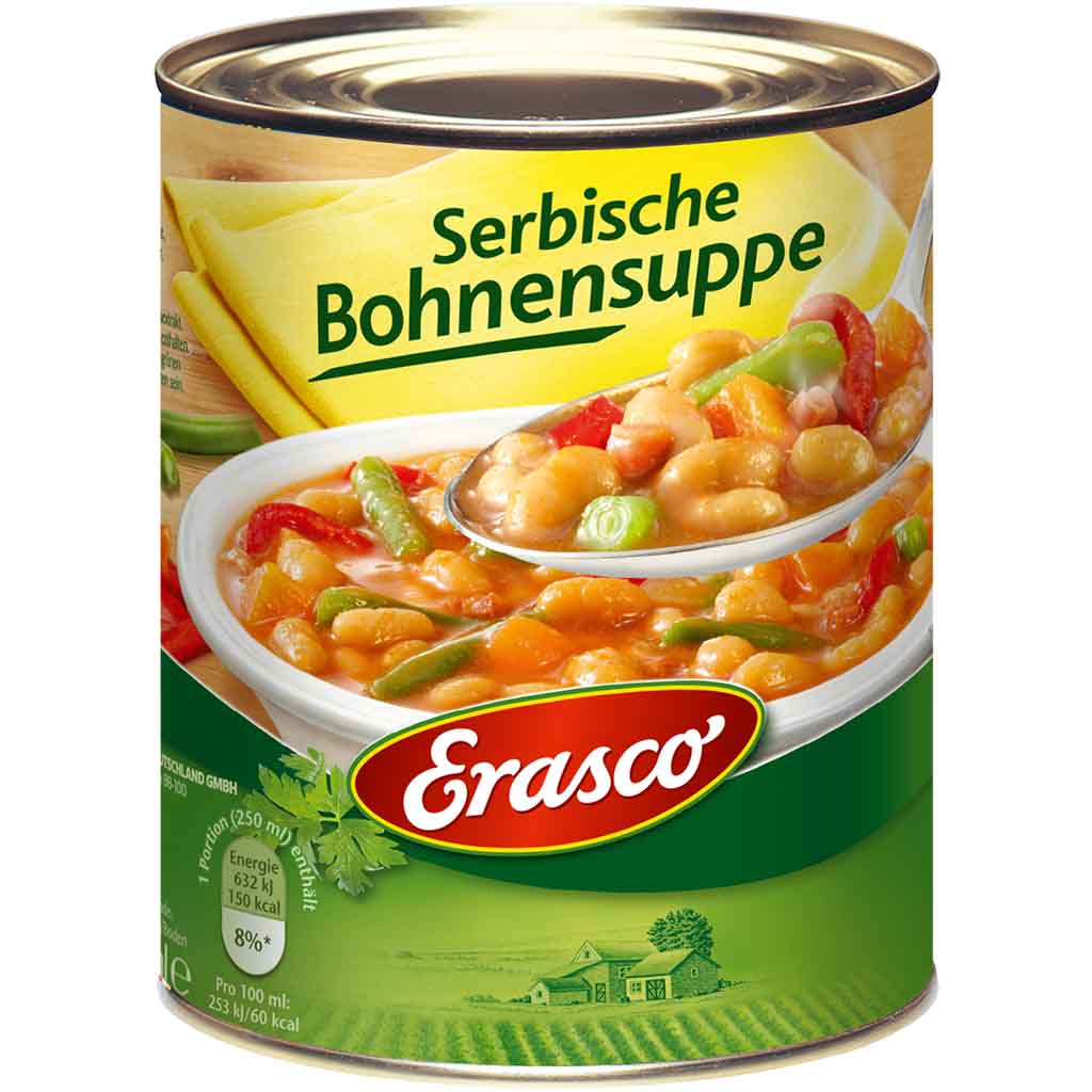 Erasco Eintopf Serbische Bohnensuppe 800g MHD:30.12.27