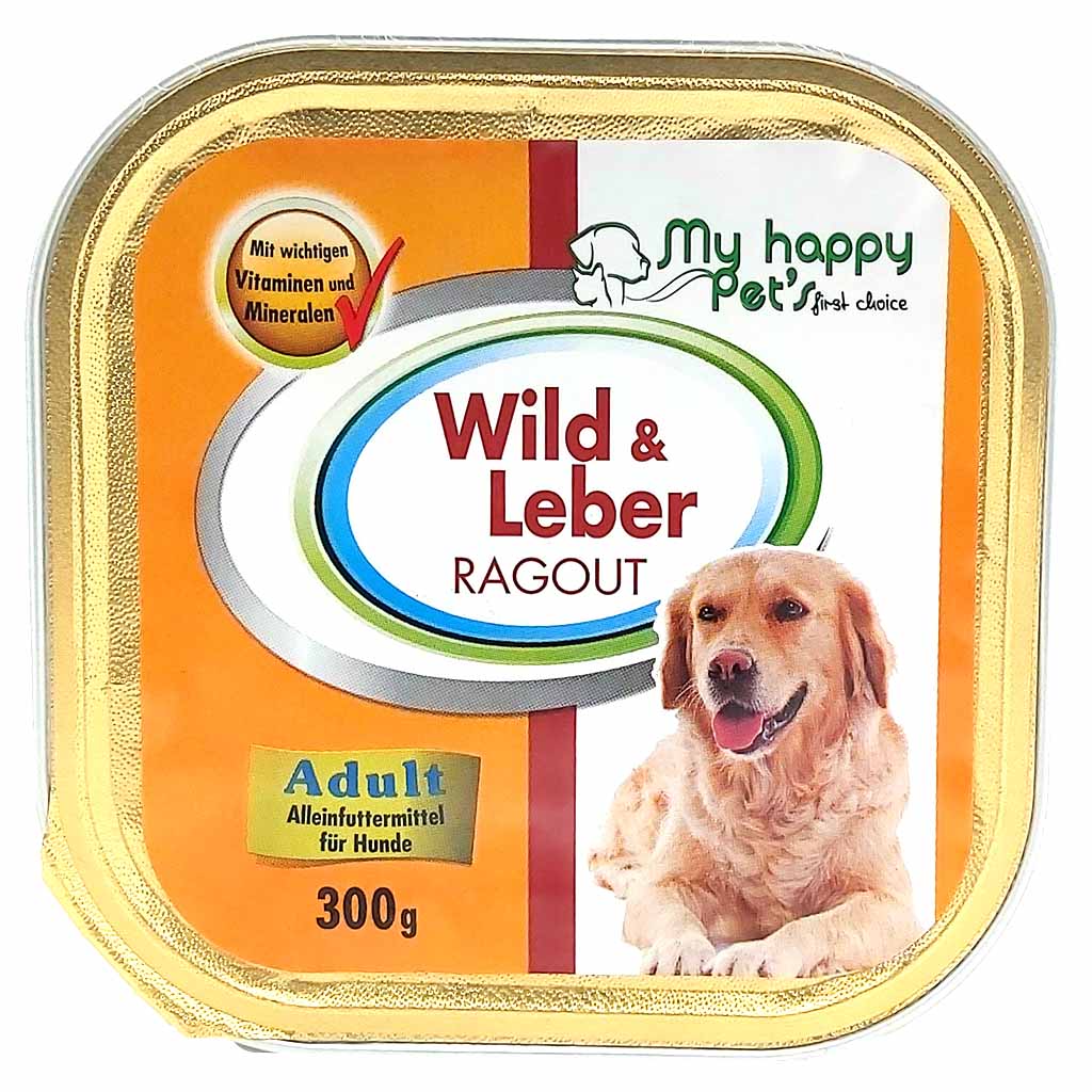 Hundefutter my happy Pets Wild und Leber Ragout 300g