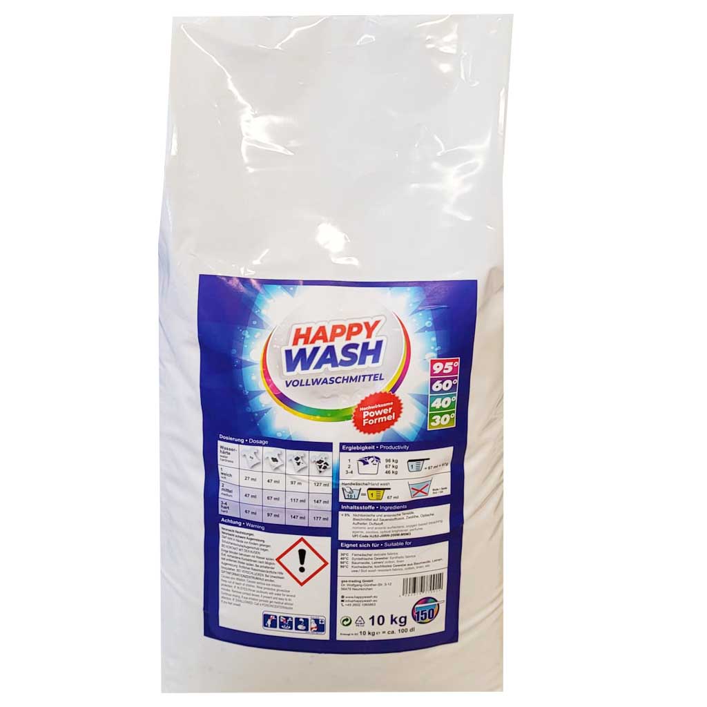 Vollwaschmittel 150 Wäschen von Happy Wash 10kg