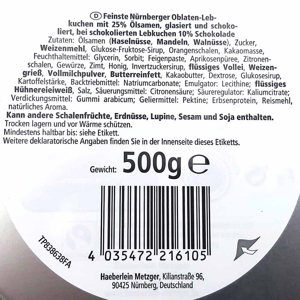 Feinste-Nurnberger-Oblaten-Lebkuchen-Schokoliert-in-Geschenkdose-500g-2 Elisen Lebkuchen 500g in Schmuckdose Label