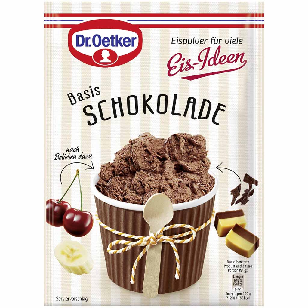 16x Dr.Oetker Basis Schokolade Cremepulver für Schokoladeneis á 116g=1856g MHD:30.10.21