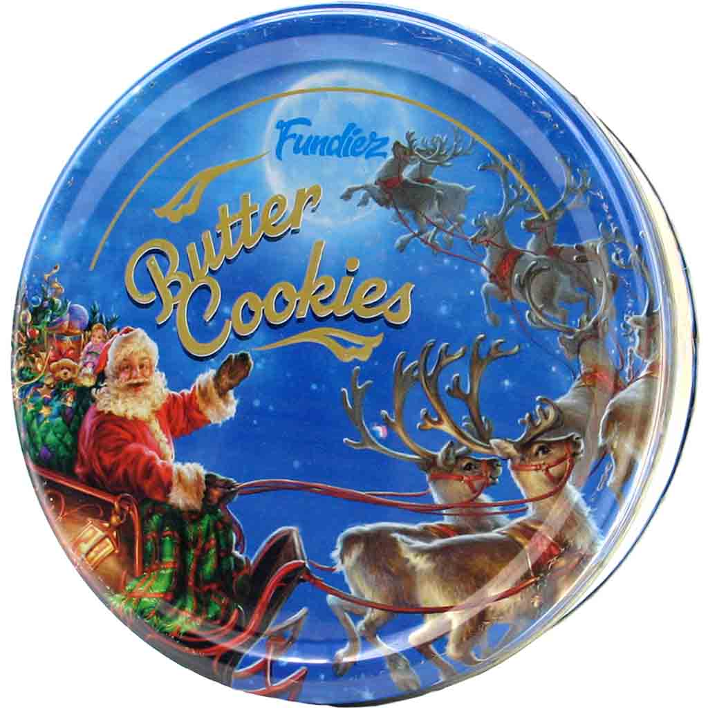 Fundiez Butter Cookies in Rentierschlitten Blechdose 114g MHD:15.1.25