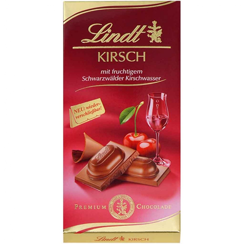 6x Lindt Kirsch Schokoladen Tafel á 100g=600g MHD:8/20