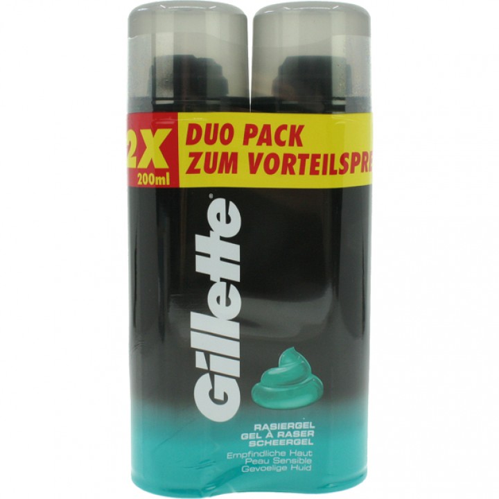 2x Gillette Series Sensitive Skin Rasier-Gel á 200ml=400ml MHD:31.12.24