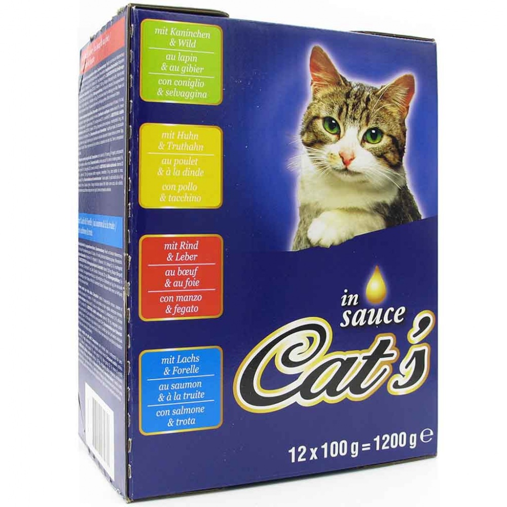 1200g Cats Katzenfutter in Sauce (12x100g) MHD:12.2.22