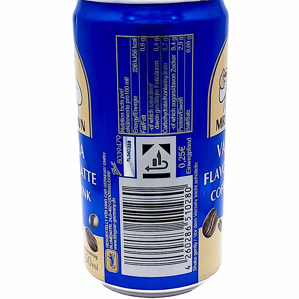 Mr.Brown Coffee Drink Vanilla Latte Dose 250ml