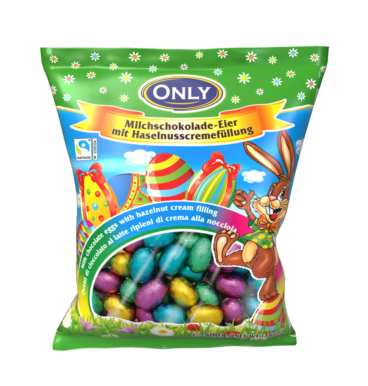 Only Ostern Milchschokoladeeier mit Haselnusscremefüllung klein 500g MHD:31.8.25