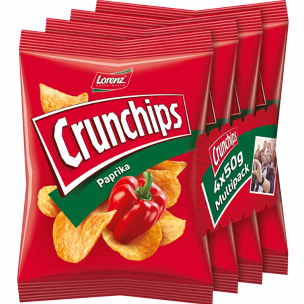 Lorenz Crunchips Paprika 4x50g=200g MHD:5.2.22