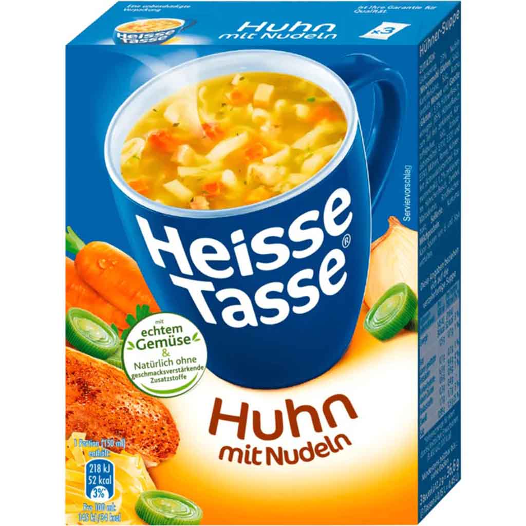 12x Erasco Heisse Tasse Huhn mit Nudeln á 36,6g=439,2g MHD:28.7.25