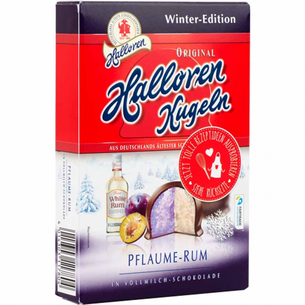 Original Halloren Kugeln  Pflaume - Rum 125g MHD:26.4.20