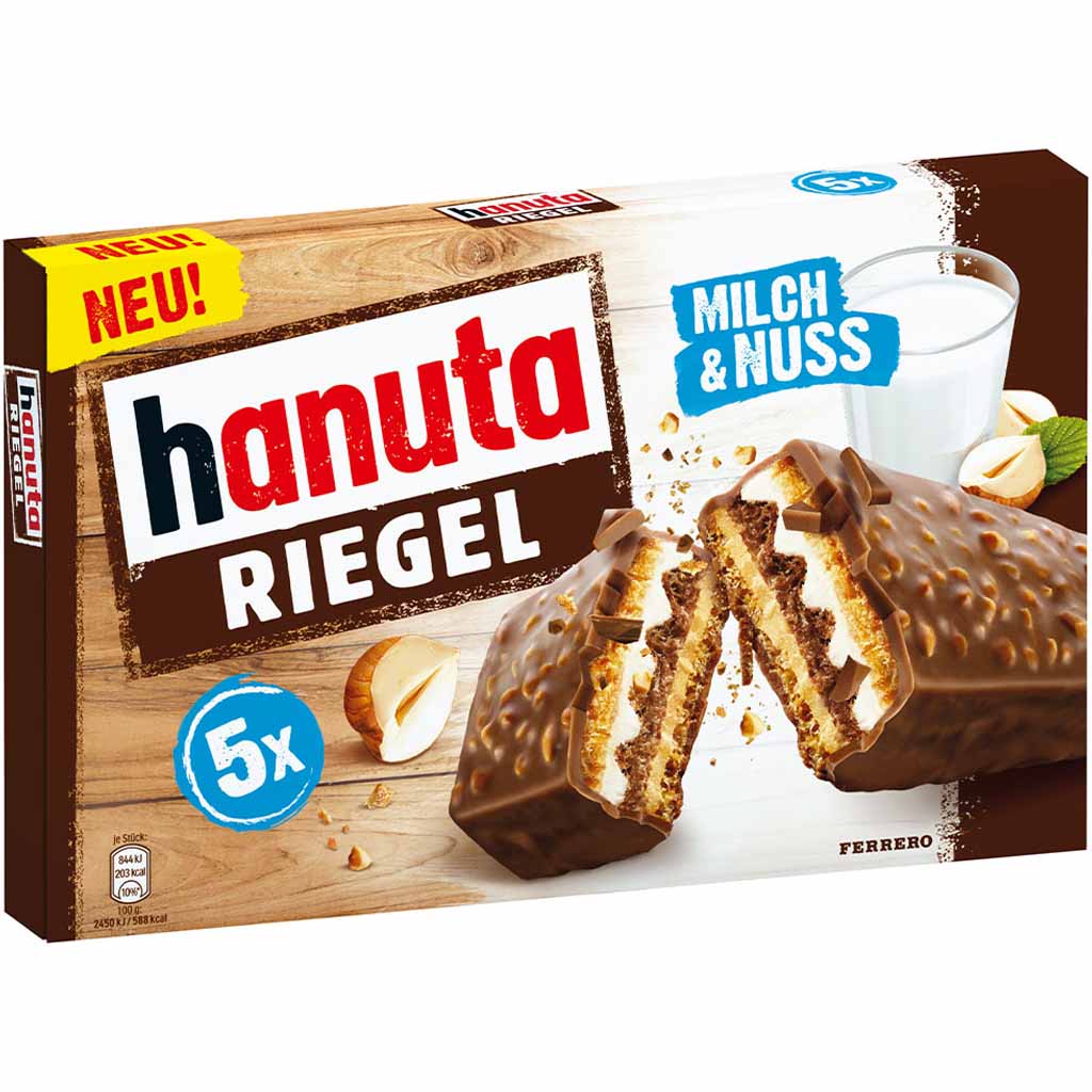 Hanuta Riegel 5er Pack 172,5g MHD:27.12.23