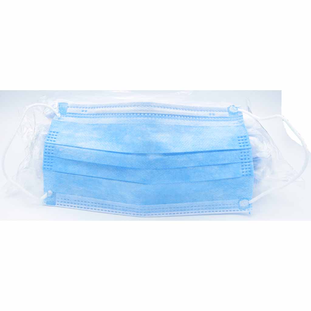 50x Mundschutz Masken 3-lagig, Vlies, Gummibänder, blau