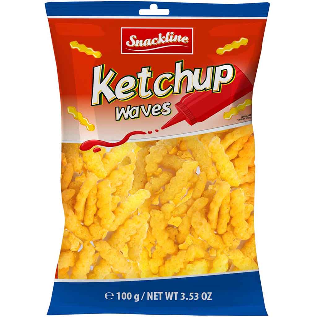 Snackline Ketchup Waves 100g MHD:18.2.25