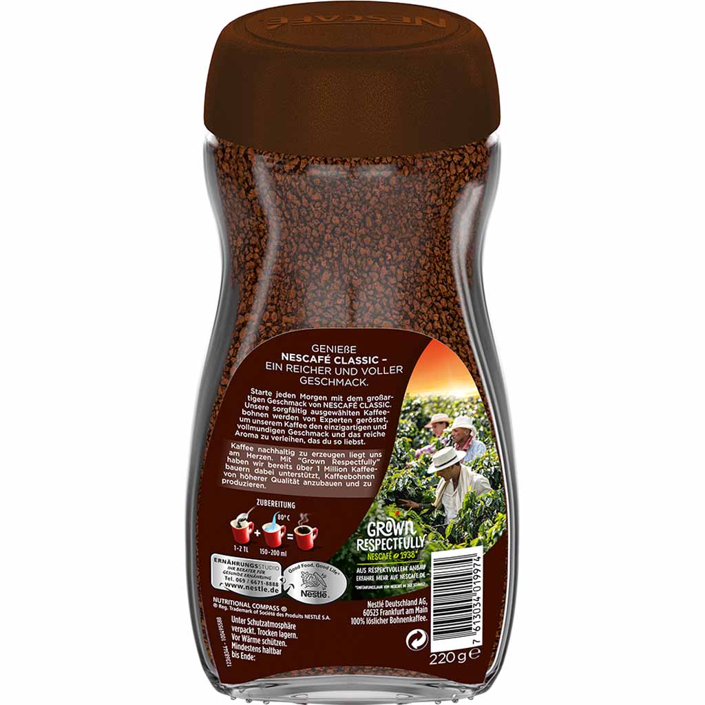 Nescafe Classic löslicher Bohnenkaffee 220g