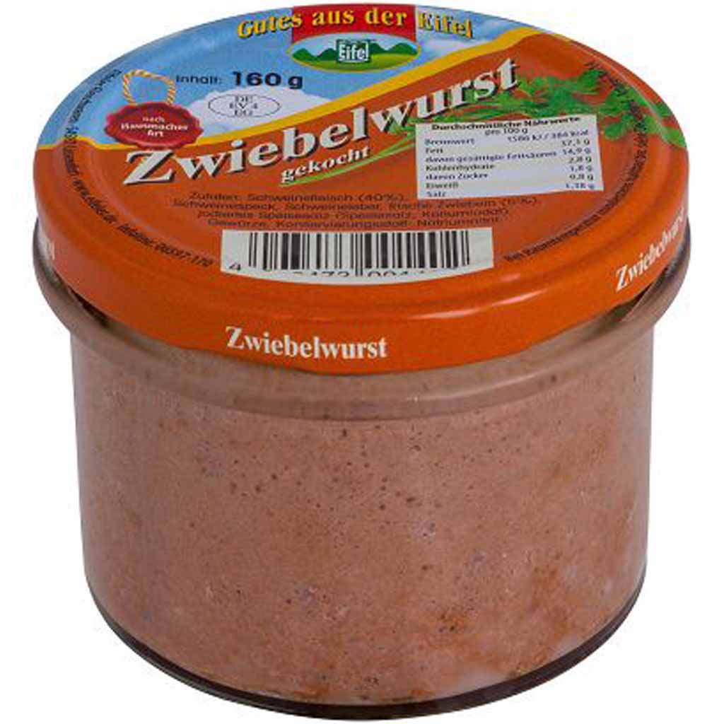 Gutes aus der Eifel Zwiebelwurst gekocht nach Hausmacher Art 160g MHD:15.8.26