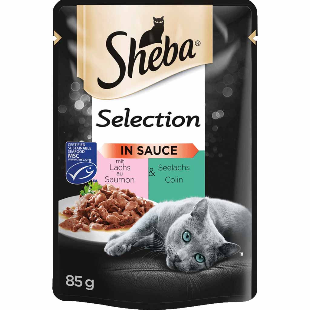 24x Sheba Selection in Sauce mit Lachs & Seelachs á 85g=2040g MHD:4.11.24
