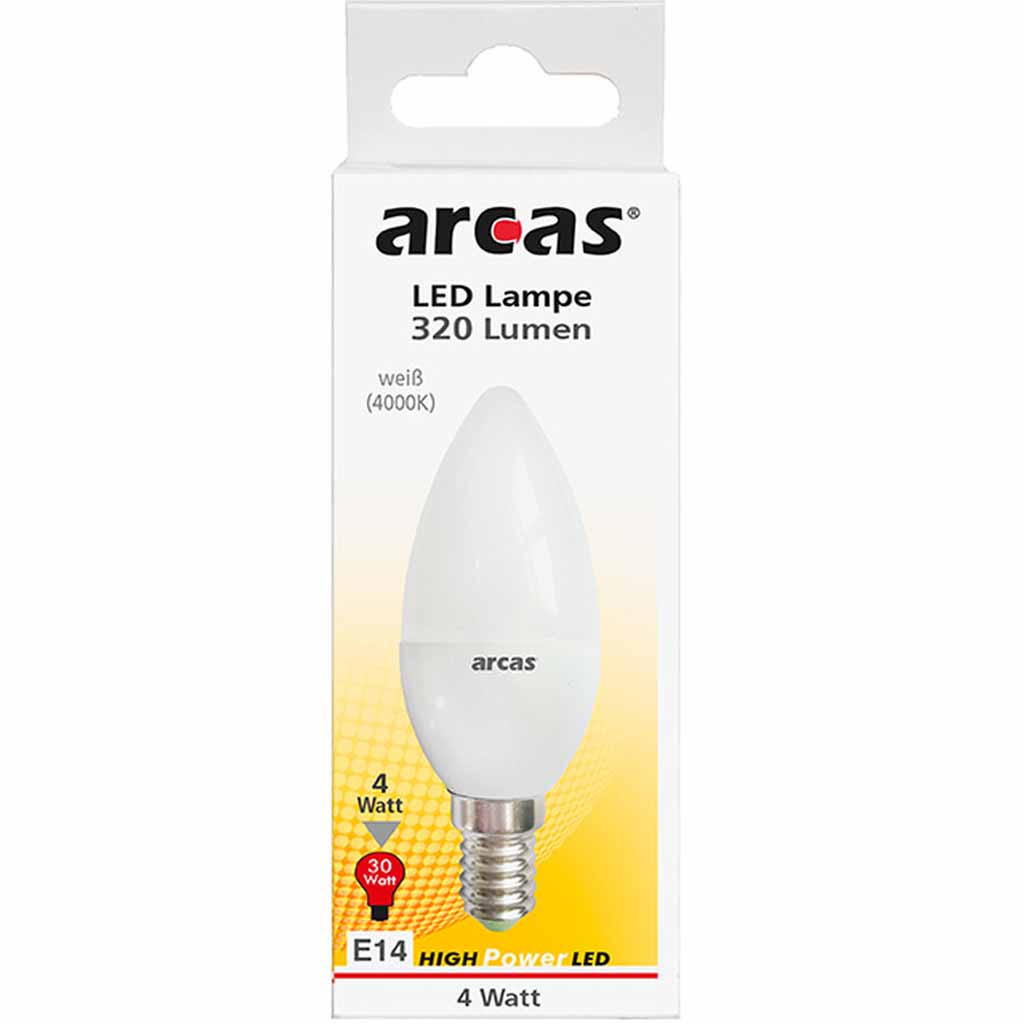 ARCAS LED Birne E14 4W 320 Lumen 4000K Weiß 1er