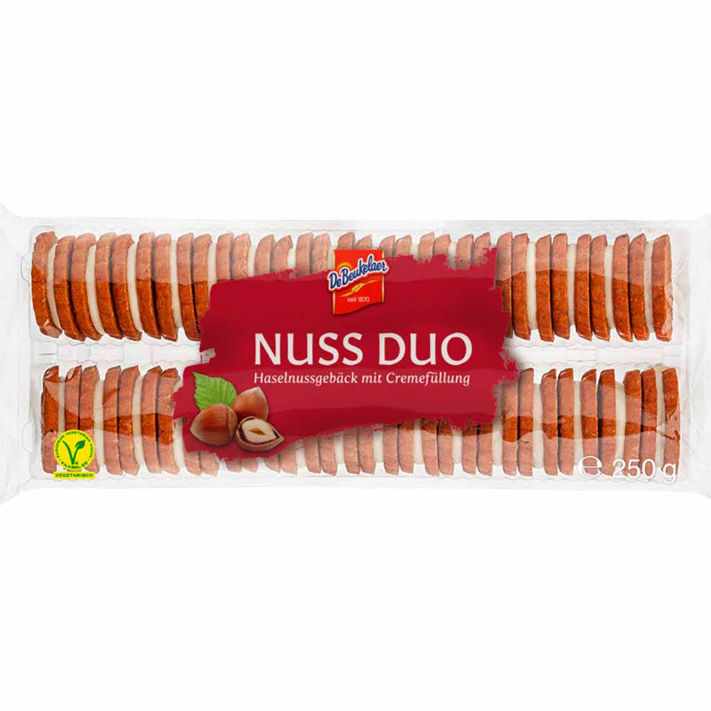 DeBeuklaer Nuss Duo Doppelkekse 250g MHD:1.11.22