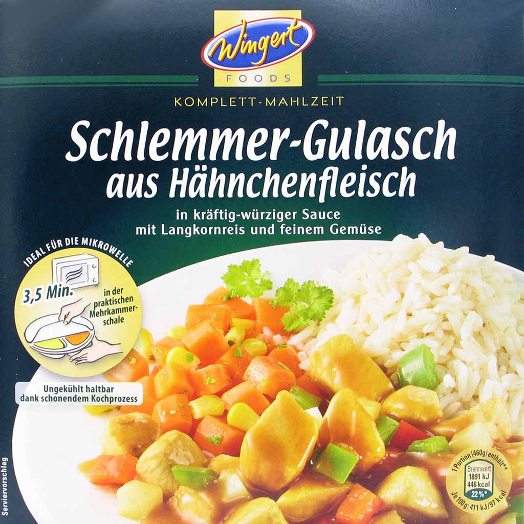 Wingert Fertiggericht Schlemmer-Gulasch Hähnchenfleisch 460g MHD:9.2.24