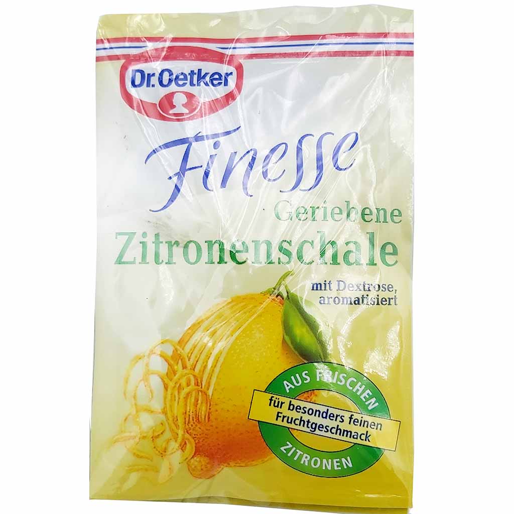 Dr. Oetker Finesse geriebene Zitronenschalen 3er zum Backen 3 x 6g = 18g EAN 4000521026110