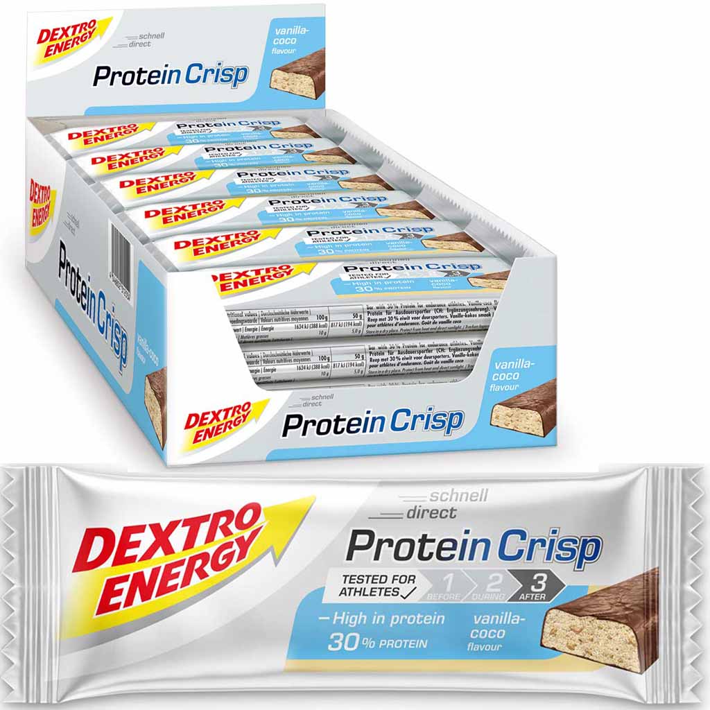 24x Dextro Energy Protein Vanille Kokos Riegel á 50g=1,2kg MHD:10.5.25