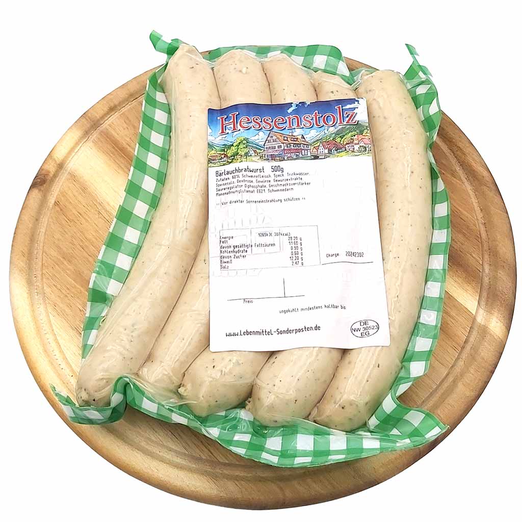 Hessenstolz Bärlauch Bratwurst 5er 500g - Grillwurst, zum Grillen