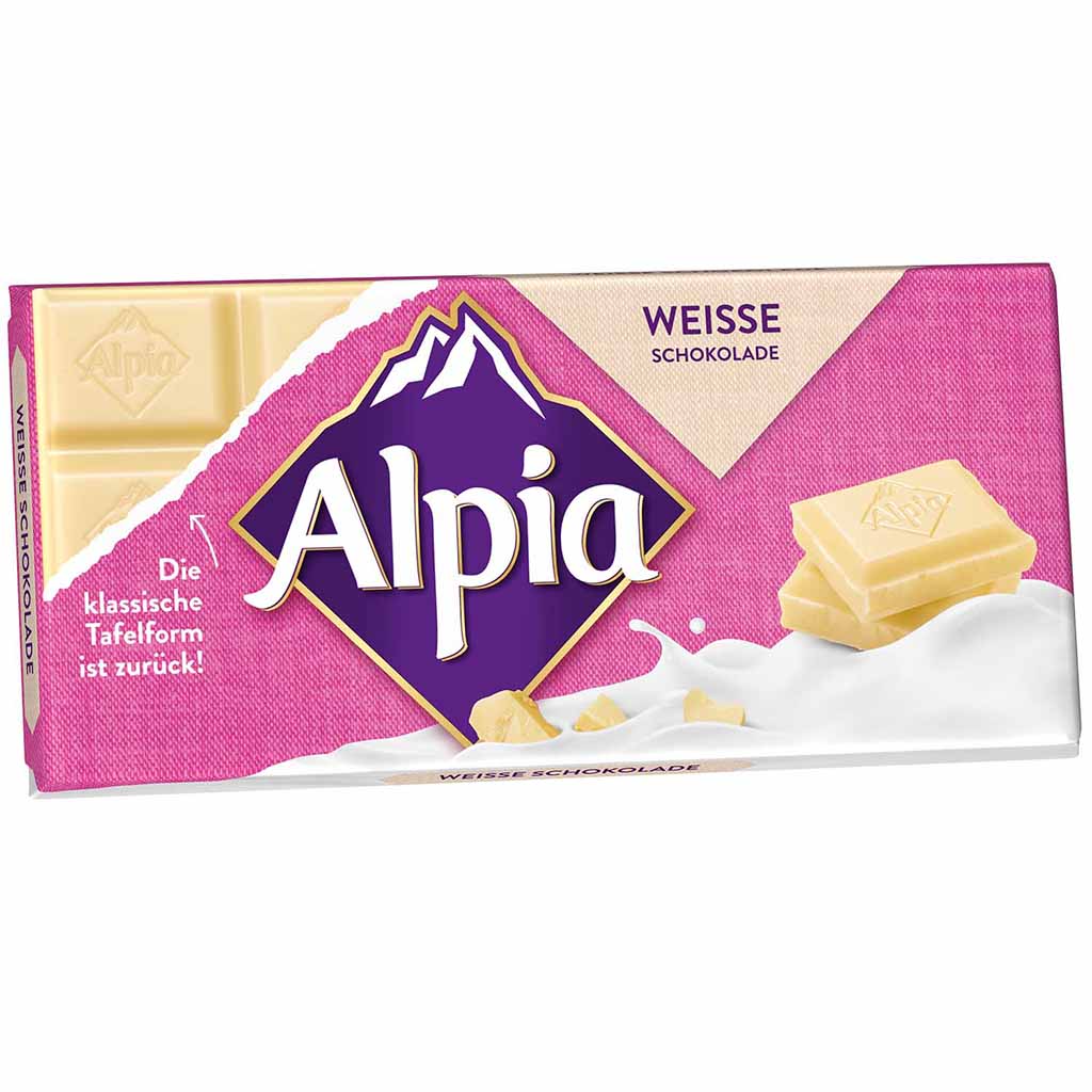 Alpia Tafelschokolade Weisse Schokolade 100g MHD:26.8.23