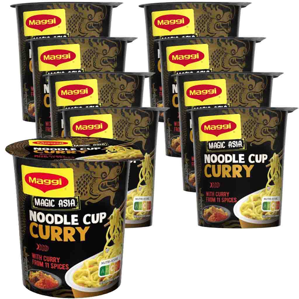 8x Maggi Magic Asia Noodle Cup Curry á 63g=504g MHD:30.1.25