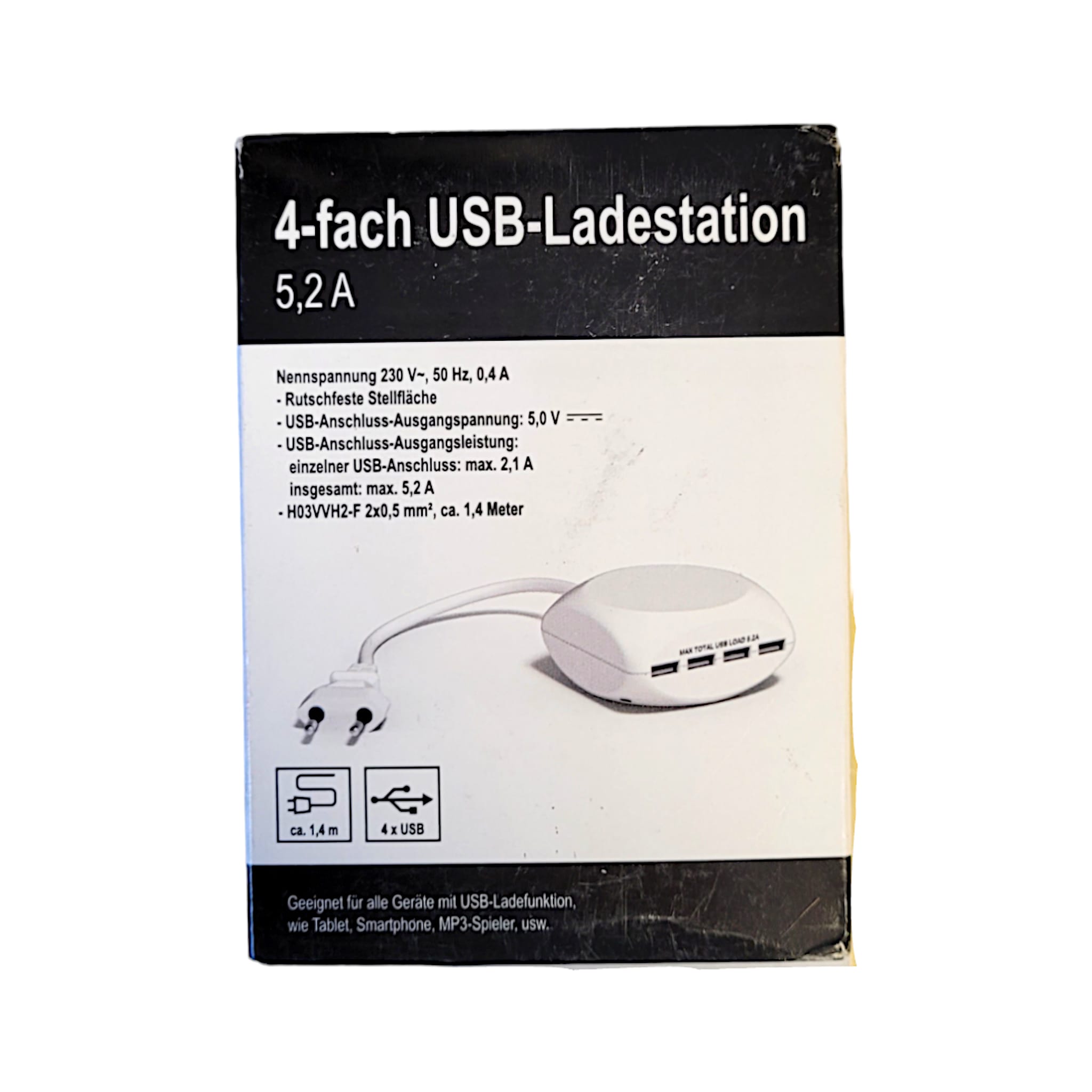 4 fach USB Ladestation Nennspannung 230V