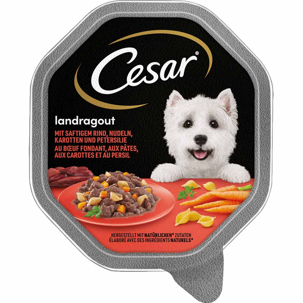 14x Cesar Landragout mit Rind, Nudeln, Karotten und Petersilie á 150g=2,1kg MHD:5.7.23