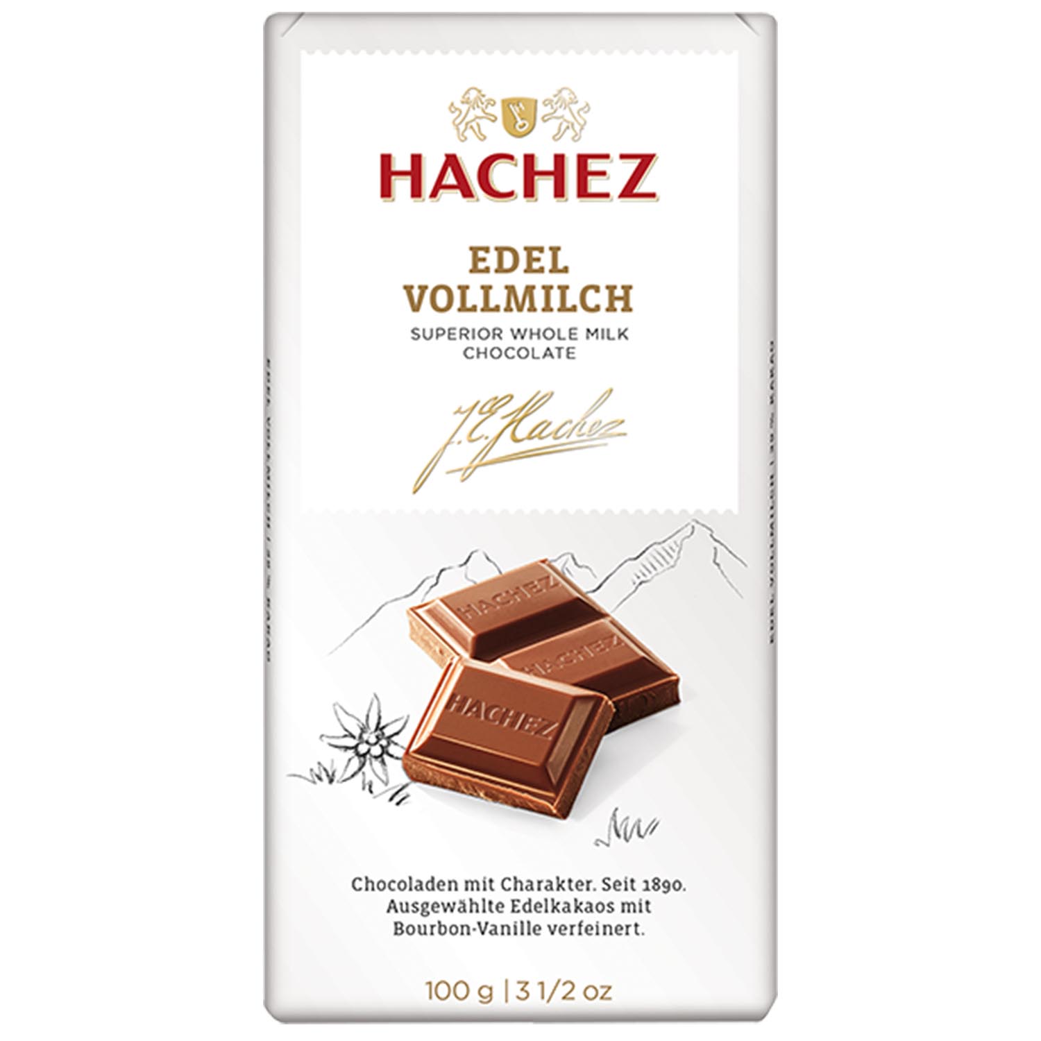 Hachez Tafelschokolade Edel Vollmilch 100g MHD:29.8.24