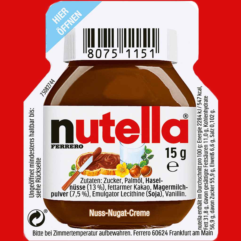 120x Nutella Portionen á 15g=1800g MHD:7.9.24