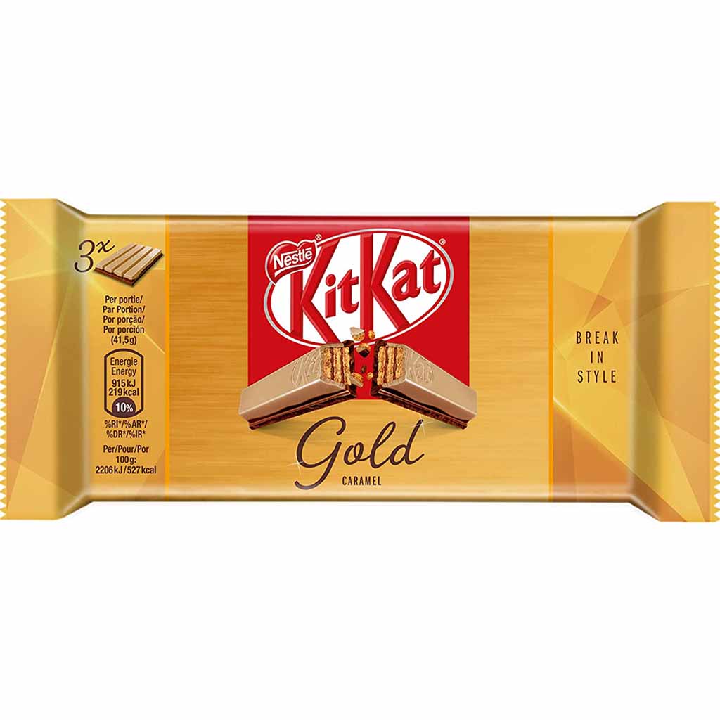 KitKat Gold Caramel 3er 124,5g MHD:30.3.22
