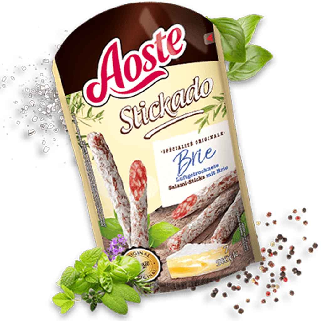Aoste Stickado luftgetrocknet Mini Salami Brie 70g