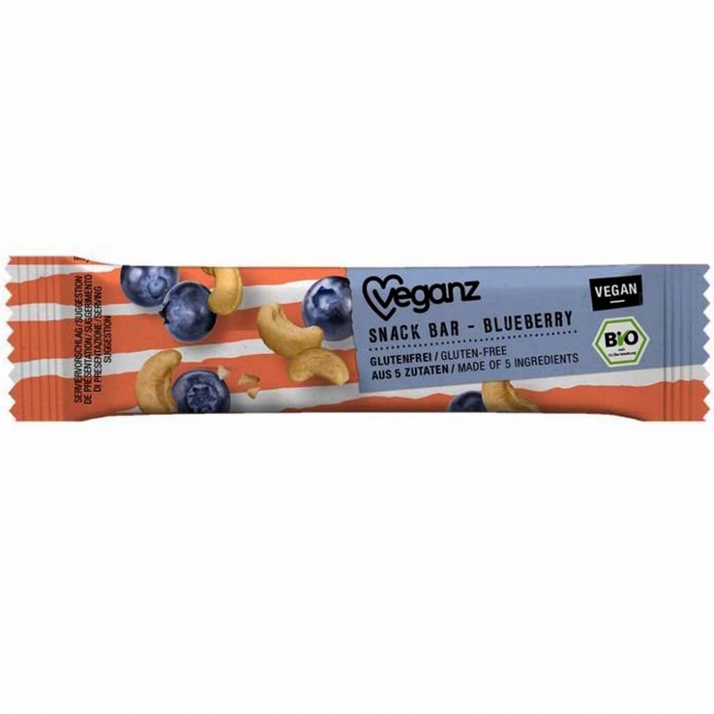 15x Veganz Snack Bar Blueberry á 30g=450g MHD:2.2.21