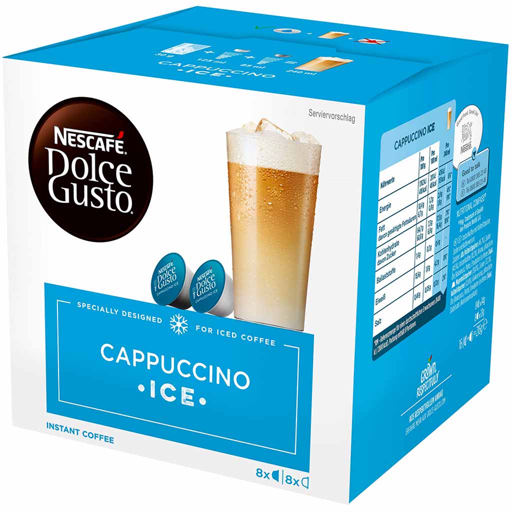Nescafe Dolce Gusto Kapseln 8+8 Cappuccino ICE 216g MHD:31.7.21
